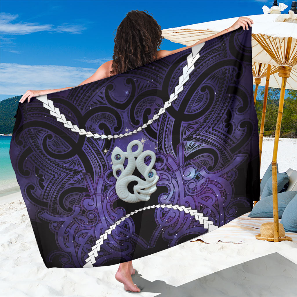 Maori Matariki Manaia Waiporoporo Sarong Maori Kowhaiwhai Pattern Galaxy LT01 One Size 44 x 66 inches Purple - Polynesian Pride