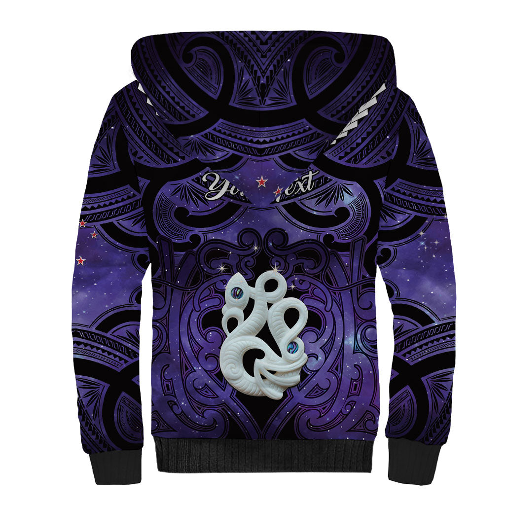 Personalised Maori Matariki Manaia Waiporoporo Sherpa Hoodie Maori Kowhaiwhai Pattern Galaxy