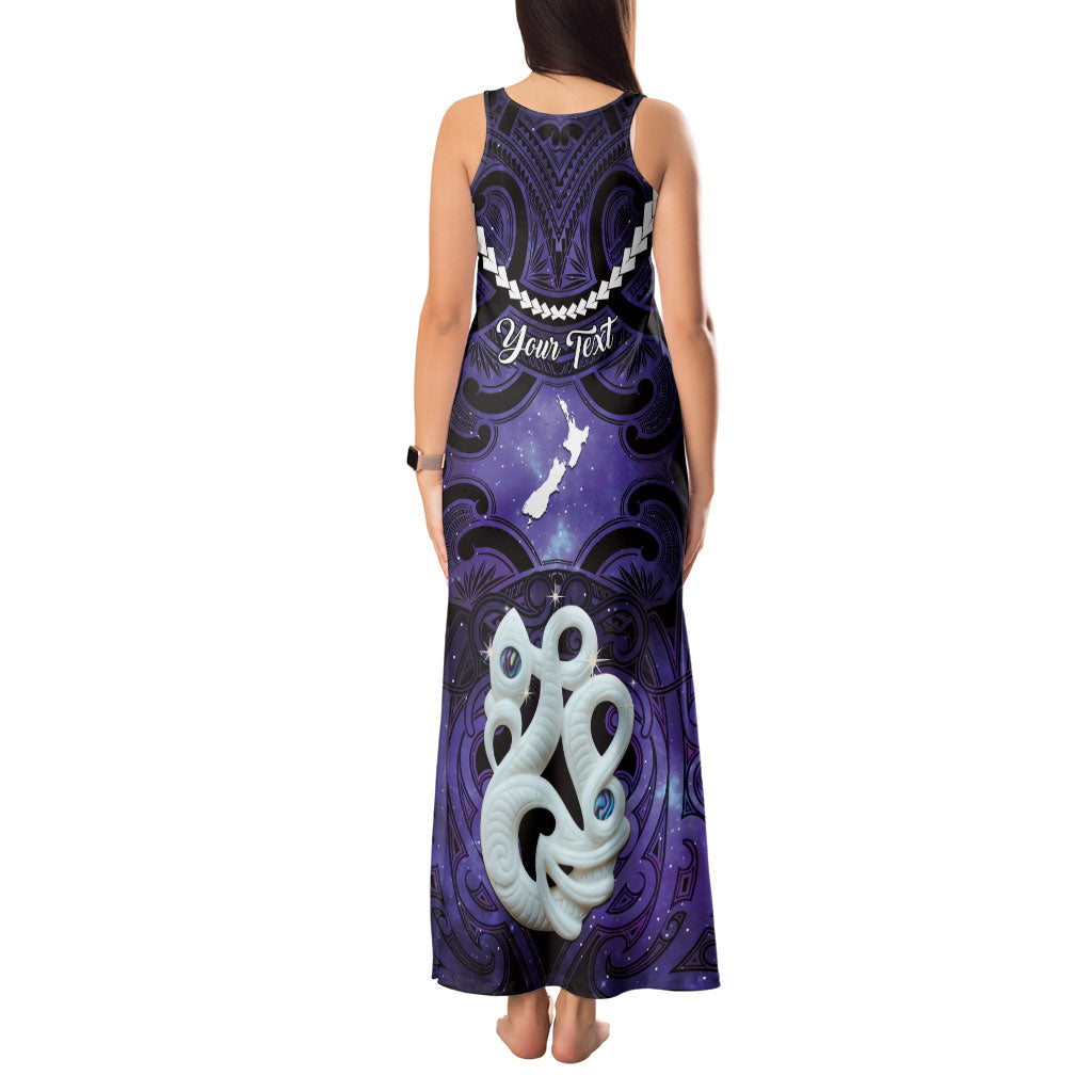 Personalised Maori Matariki Manaia Waiporoporo Tank Maxi Dress Maori Kowhaiwhai Pattern Galaxy LT01 - Polynesian Pride