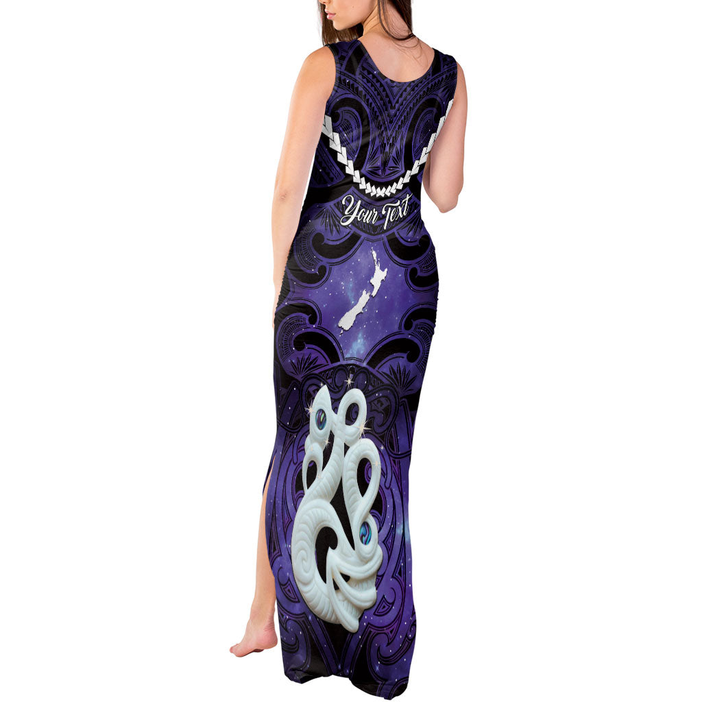 Personalised Maori Matariki Manaia Waiporoporo Tank Maxi Dress Maori Kowhaiwhai Pattern Galaxy LT01 - Polynesian Pride