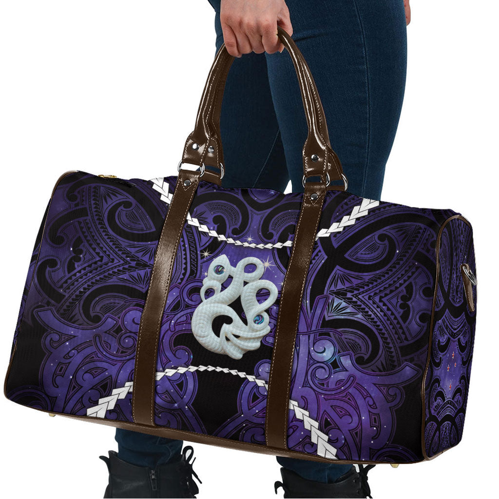 Maori Matariki Manaia Waiporoporo Travel Bag Maori Kowhaiwhai Pattern Galaxy