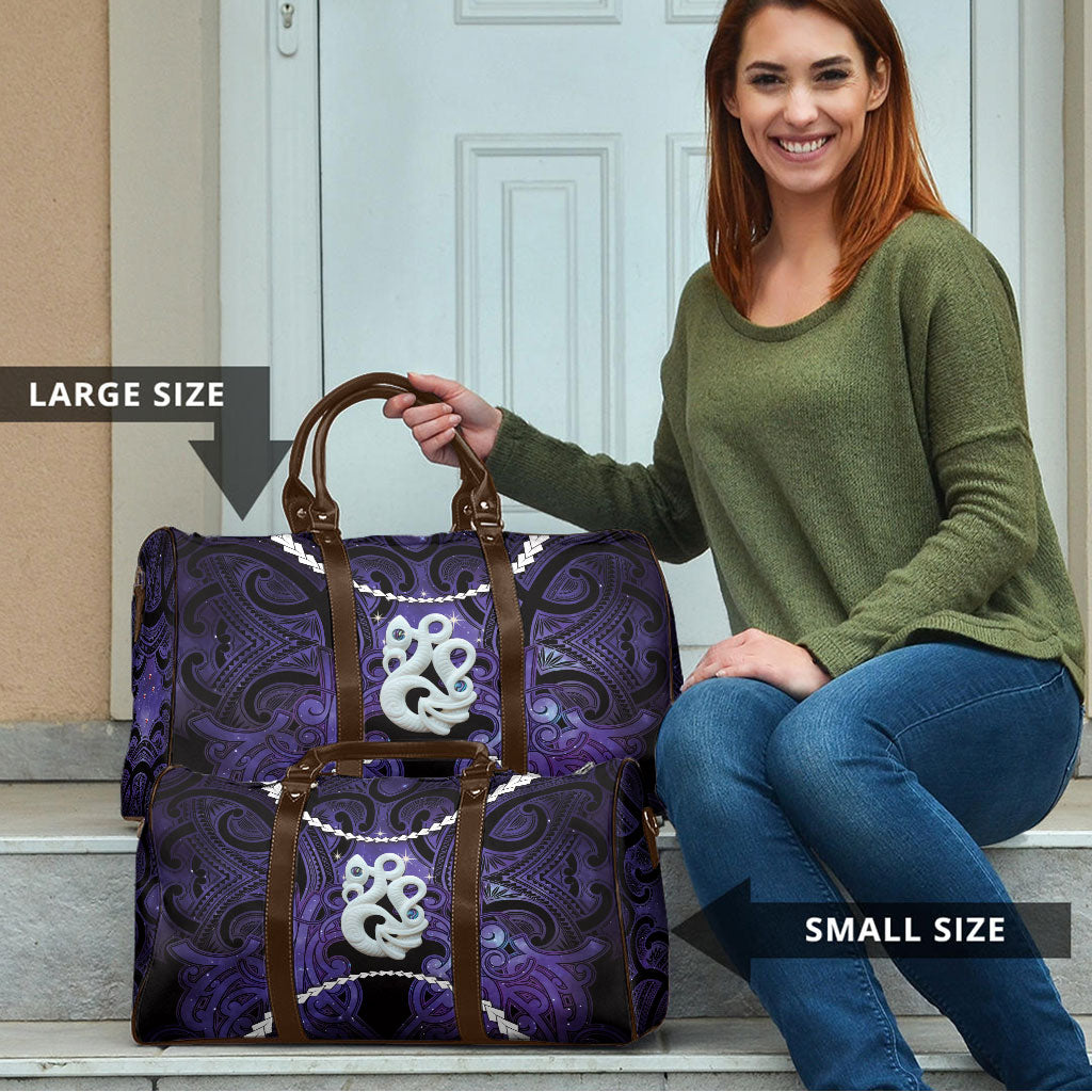 Maori Matariki Manaia Waiporoporo Travel Bag Maori Kowhaiwhai Pattern Galaxy