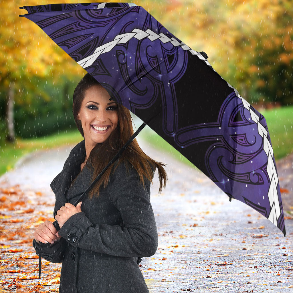 Maori Matariki Manaia Waiporoporo Umbrella Maori Kowhaiwhai Pattern Galaxy