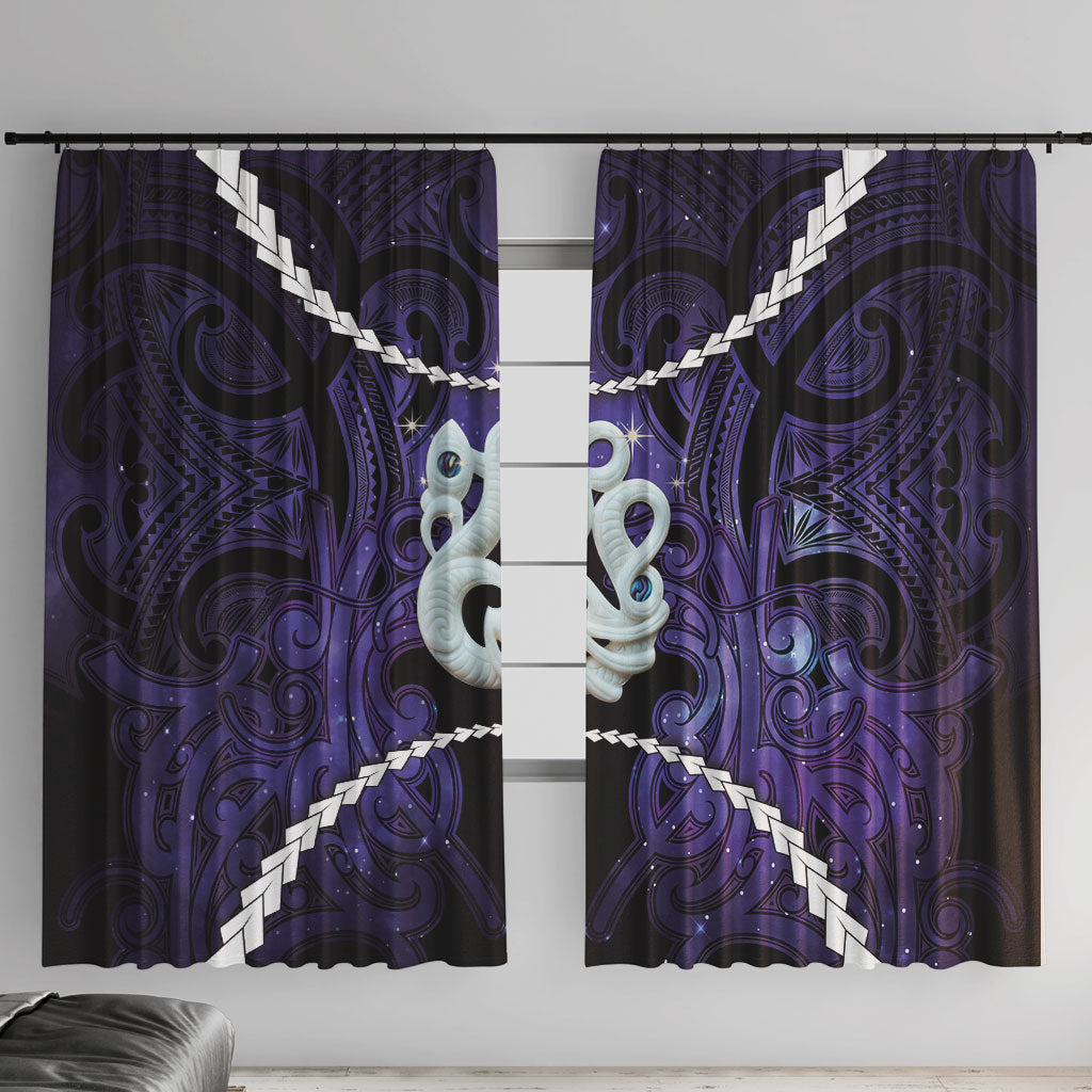 Maori Matariki Manaia Waiporoporo Window Curtain Maori Kowhaiwhai Pattern Galaxy