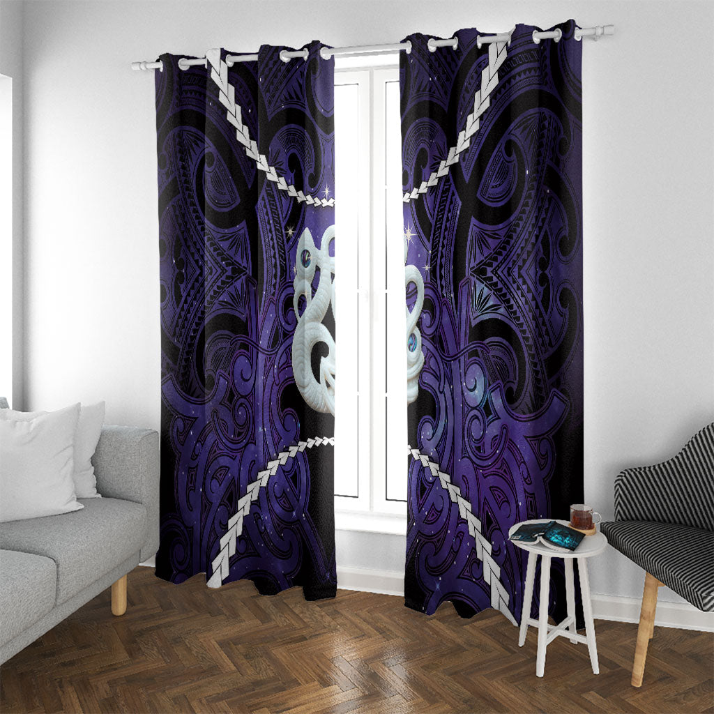 Maori Matariki Manaia Waiporoporo Window Curtain Maori Kowhaiwhai Pattern Galaxy