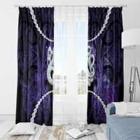 Maori Matariki Manaia Waiporoporo Window Curtain Maori Kowhaiwhai Pattern Galaxy