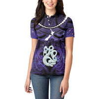 Personalised Maori Matariki Manaia Waiporoporo Women Polo Shirt Maori Kowhaiwhai Pattern Galaxy
