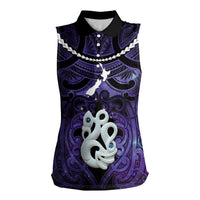 Personalised Maori Matariki Manaia Waiporoporo Women Sleeveless Polo Shirt Maori Kowhaiwhai Pattern Galaxy