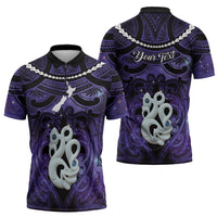 Personalised Maori Matariki Manaia Waiporoporo Zipper Polo Shirt Maori Kowhaiwhai Pattern Galaxy LT01 - Polynesian Pride