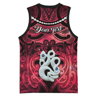 Personalised Maori Matariki Manaia Whero Basketball Jersey Maori Kowhaiwhai Pattern Galaxy LT01 - Polynesian Pride