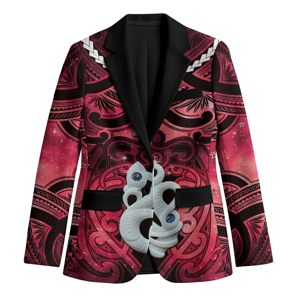 Personalised Maori Matariki Manaia Whero Blazer Maori Kowhaiwhai Pattern Galaxy
