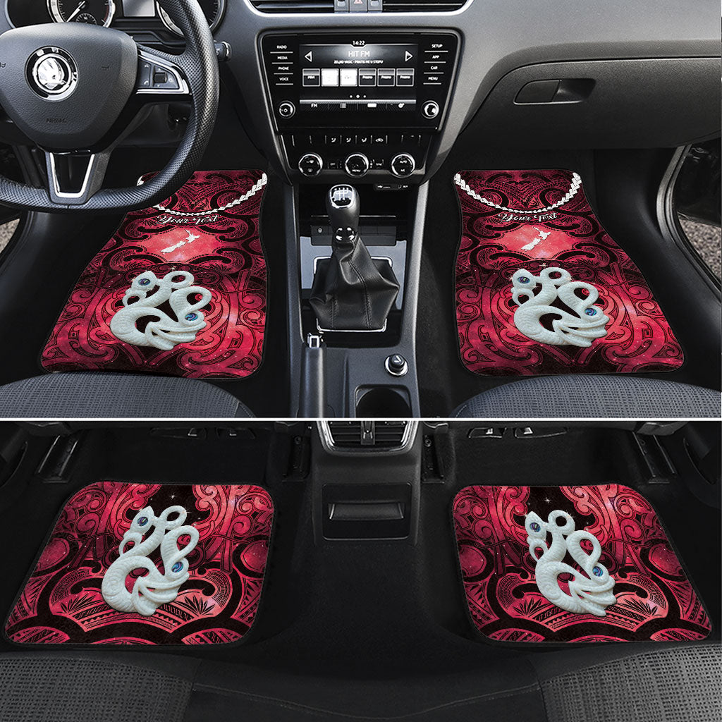 Personalised Maori Matariki Manaia Whero Car Mats Maori Kowhaiwhai Pattern Galaxy LT01 Set 4pcs Red - Polynesian Pride