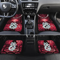 Personalised Maori Matariki Manaia Whero Car Mats Maori Kowhaiwhai Pattern Galaxy LT01 Set 4pcs Red - Polynesian Pride