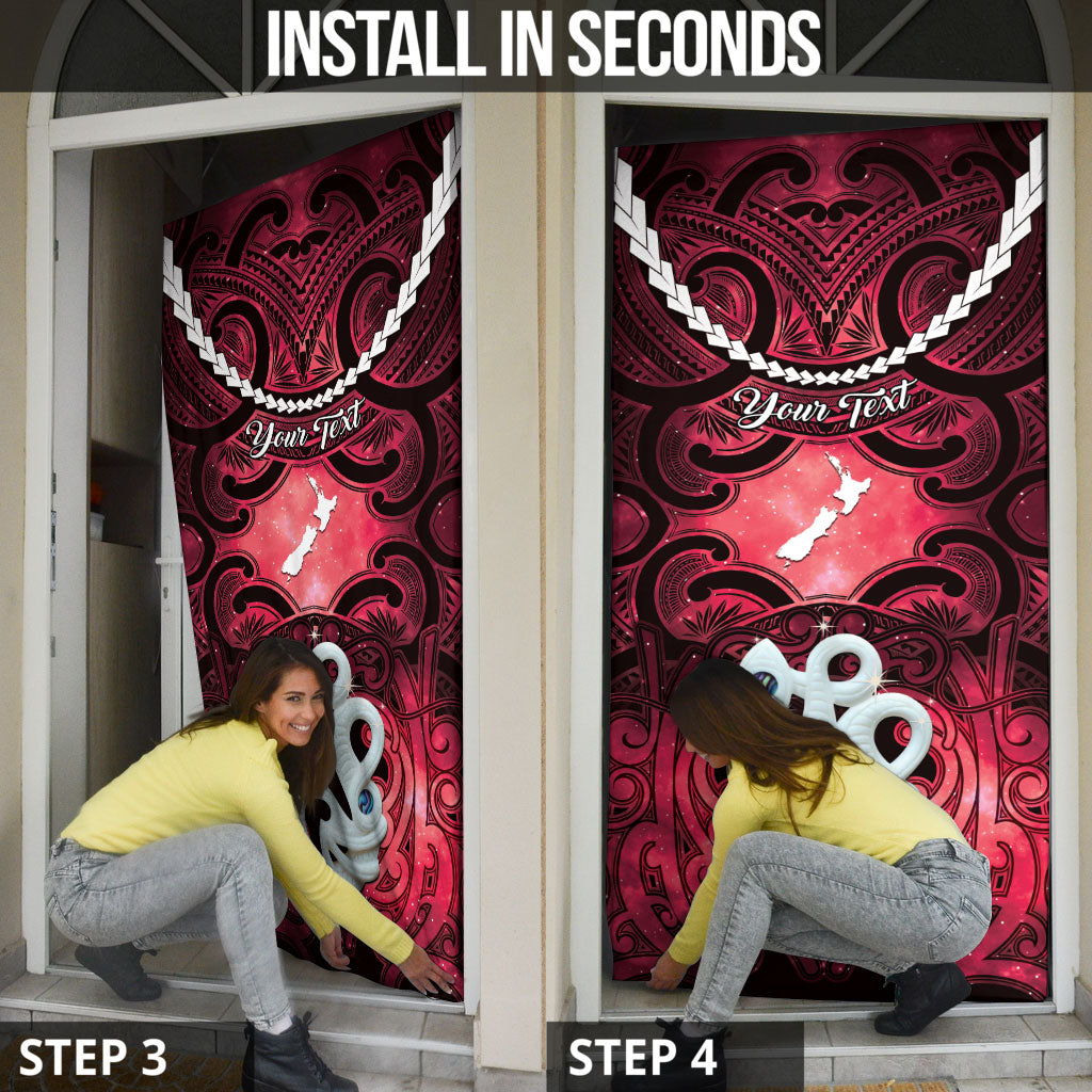 Personalised Maori Matariki Manaia Whero Door Cover Maori Kowhaiwhai Pattern Galaxy