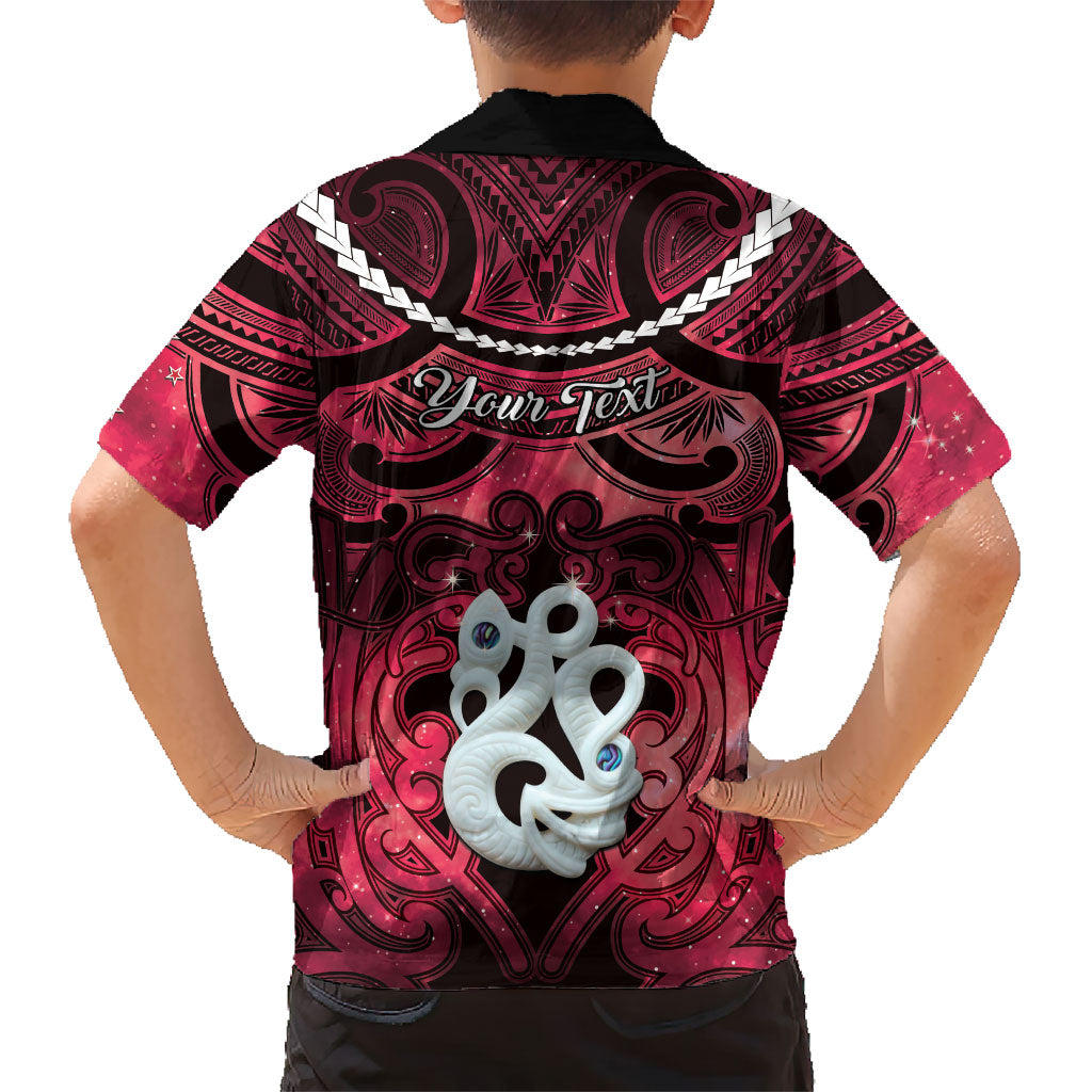 Personalised Maori Matariki Manaia Whero Family Matching Mermaid Dress and Hawaiian Shirt Maori Kowhaiwhai Pattern Galaxy LT01 - Polynesian Pride