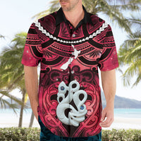 Personalised Maori Matariki Manaia Whero Hawaiian Shirt Maori Kowhaiwhai Pattern Galaxy