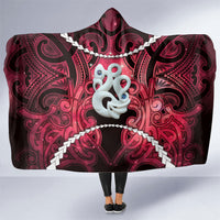 Maori Matariki Manaia Whero Hooded Blanket Maori Kowhaiwhai Pattern Galaxy LT01 One Size Red - Polynesian Pride