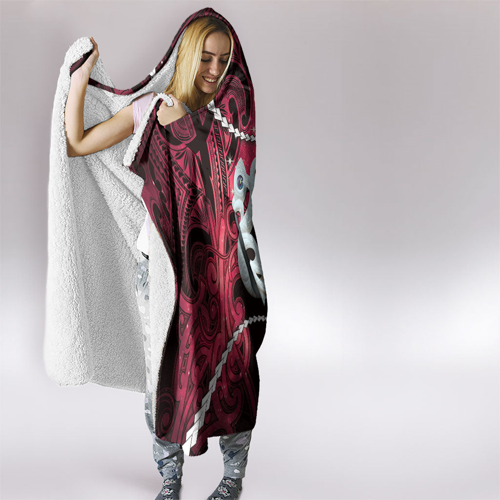Maori Matariki Manaia Whero Hooded Blanket Maori Kowhaiwhai Pattern Galaxy LT01 - Polynesian Pride