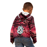 Personalised Maori Matariki Manaia Whero Kid Hoodie Maori Kowhaiwhai Pattern Galaxy