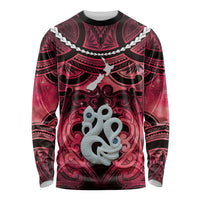 Personalised Maori Matariki Manaia Whero Long Sleeve Shirt Maori Kowhaiwhai Pattern Galaxy