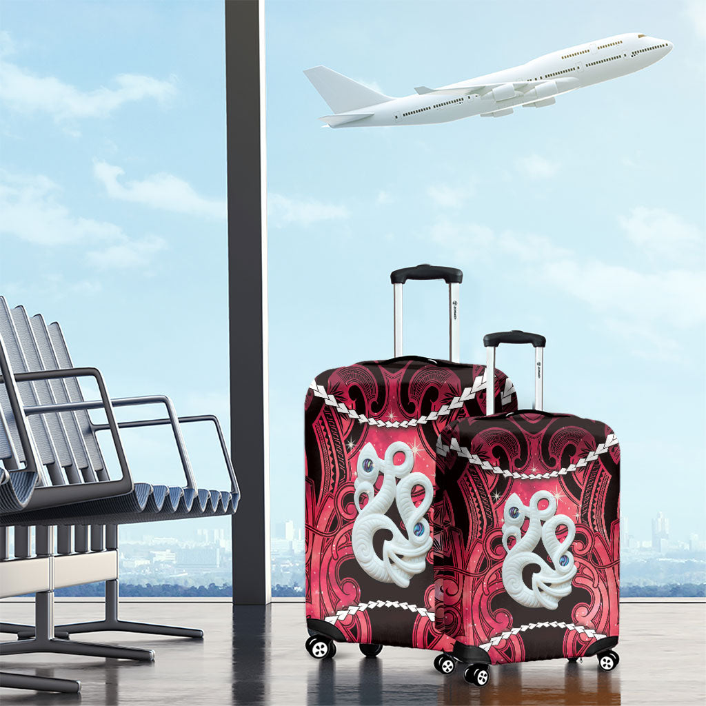 Maori Matariki Manaia Whero Luggage Cover Maori Kowhaiwhai Pattern Galaxy