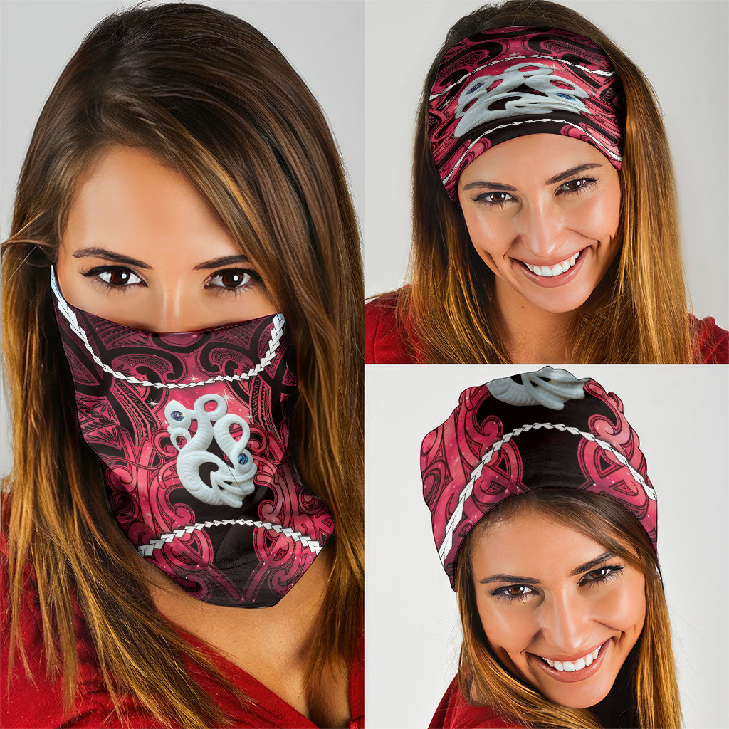 Maori Matariki Manaia Whero Neck Gaiter Maori Kowhaiwhai Pattern Galaxy
