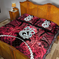 Maori Matariki Manaia Whero Quilt Bed Set Maori Kowhaiwhai Pattern Galaxy