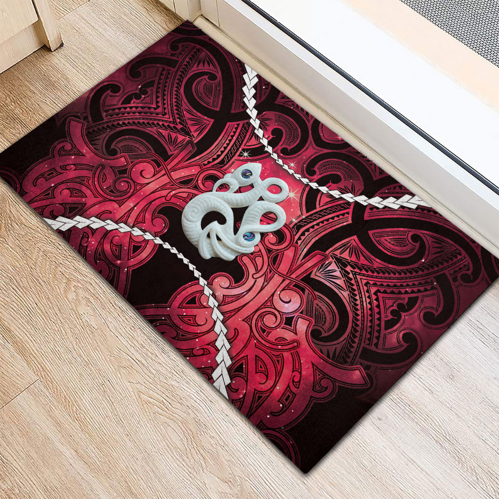 Maori Matariki Manaia Whero Rubber Doormat Maori Kowhaiwhai Pattern Galaxy
