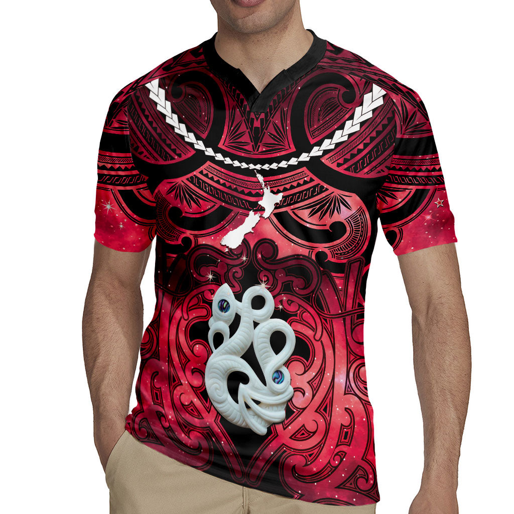 Personalised Maori Matariki Manaia Whero Rugby Jersey Maori Kowhaiwhai Pattern Galaxy LT01 - Polynesian Pride