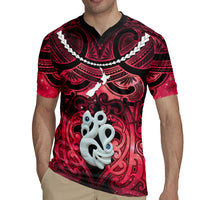 Personalised Maori Matariki Manaia Whero Rugby Jersey Maori Kowhaiwhai Pattern Galaxy LT01 - Polynesian Pride