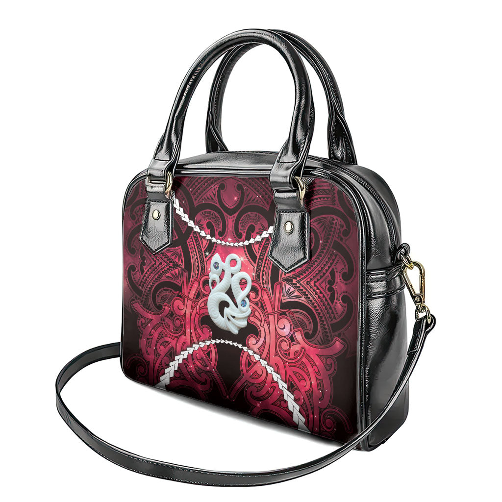 Maori Matariki Manaia Whero Shoulder Handbag Maori Kowhaiwhai Pattern Galaxy