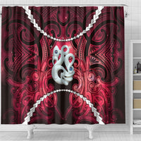 Maori Matariki Manaia Whero Shower Curtain Maori Kowhaiwhai Pattern Galaxy LT01 - Polynesian Pride