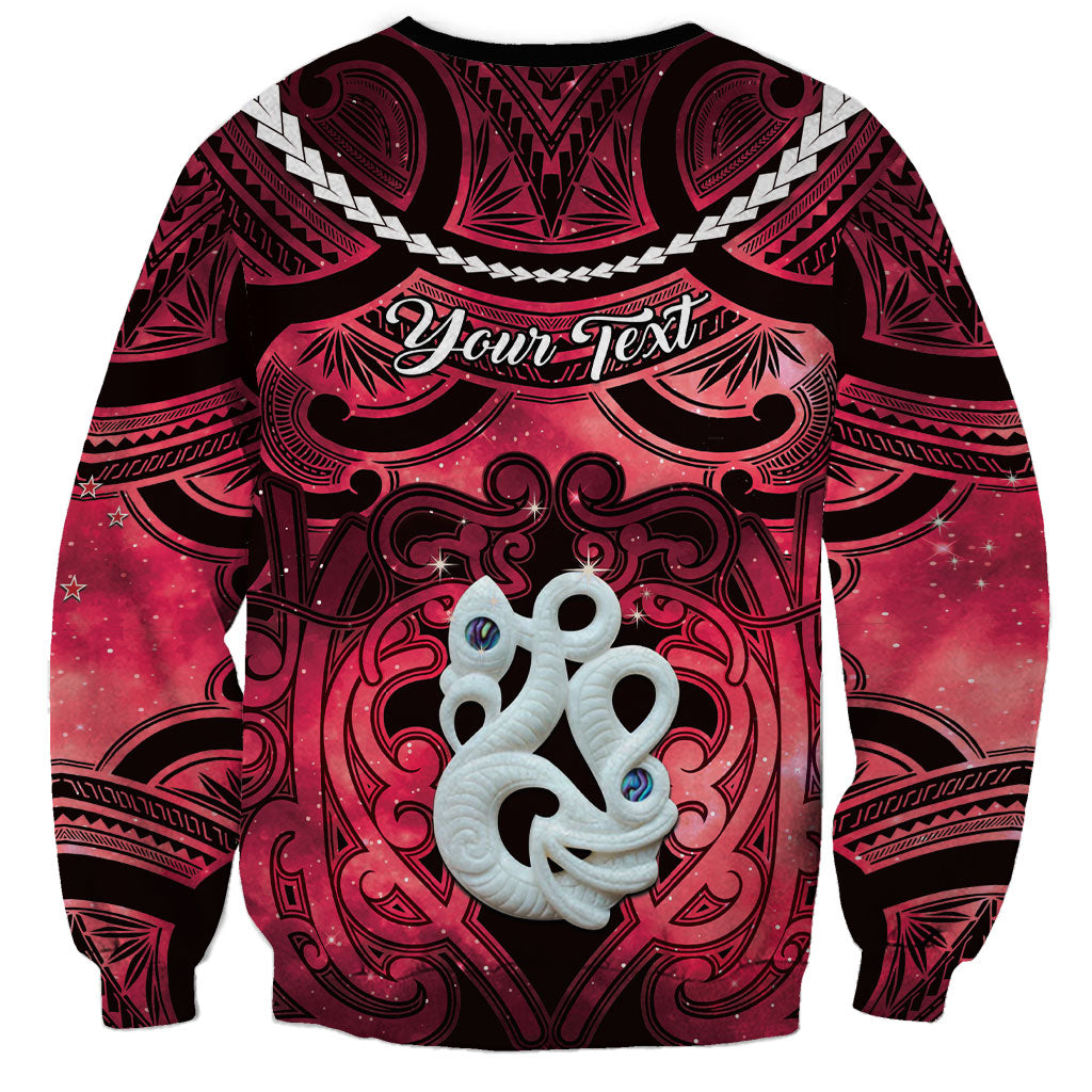 Personalised Maori Matariki Manaia Whero Sweatshirt Maori Kowhaiwhai Pattern Galaxy
