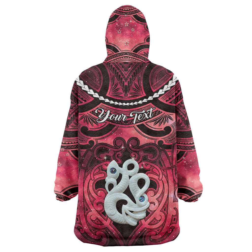 Personalised Maori Matariki Manaia Whero Wearable Blanket Hoodie Maori Kowhaiwhai Pattern Galaxy LT01 - Polynesian Pride