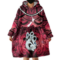 Personalised Maori Matariki Manaia Whero Wearable Blanket Hoodie Maori Kowhaiwhai Pattern Galaxy LT01 - Polynesian Pride