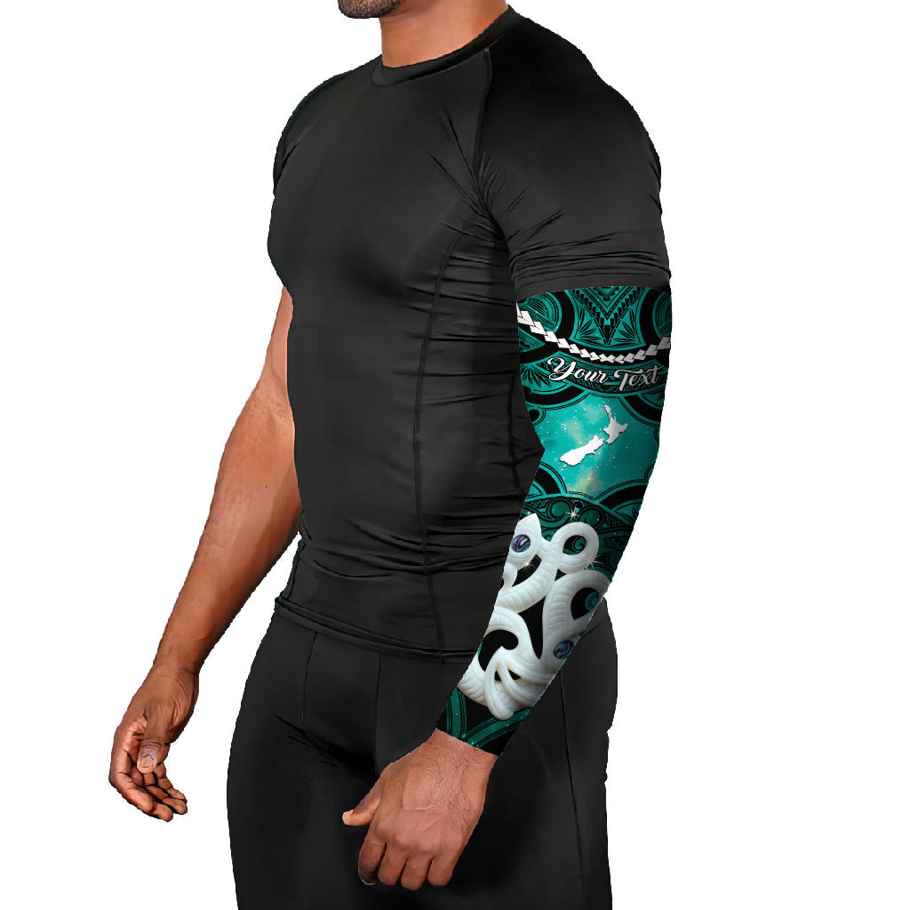 Personalised Maori Matariki Manaia Turquoise Arm Sleeves Maori Kowhaiwhai Pattern Galaxy LT01 - Polynesian Pride