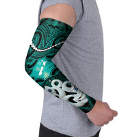 Personalised Maori Matariki Manaia Turquoise Arm Sleeves Maori Kowhaiwhai Pattern Galaxy LT01 - Polynesian Pride
