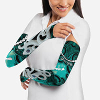 Personalised Maori Matariki Manaia Turquoise Arm Sleeves Maori Kowhaiwhai Pattern Galaxy LT01 - Polynesian Pride
