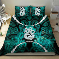 Maori Matariki Manaia Turquoise Bedding Set Maori Kowhaiwhai Pattern Galaxy