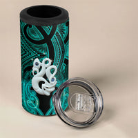 Personalised Maori Matariki Manaia Turquoise 4 in 1 Can Cooler Tumbler Maori Kowhaiwhai Pattern Galaxy LT01 - Polynesian Pride