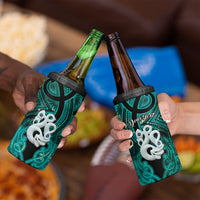 Personalised Maori Matariki Manaia Turquoise 4 in 1 Can Cooler Tumbler Maori Kowhaiwhai Pattern Galaxy LT01 - Polynesian Pride