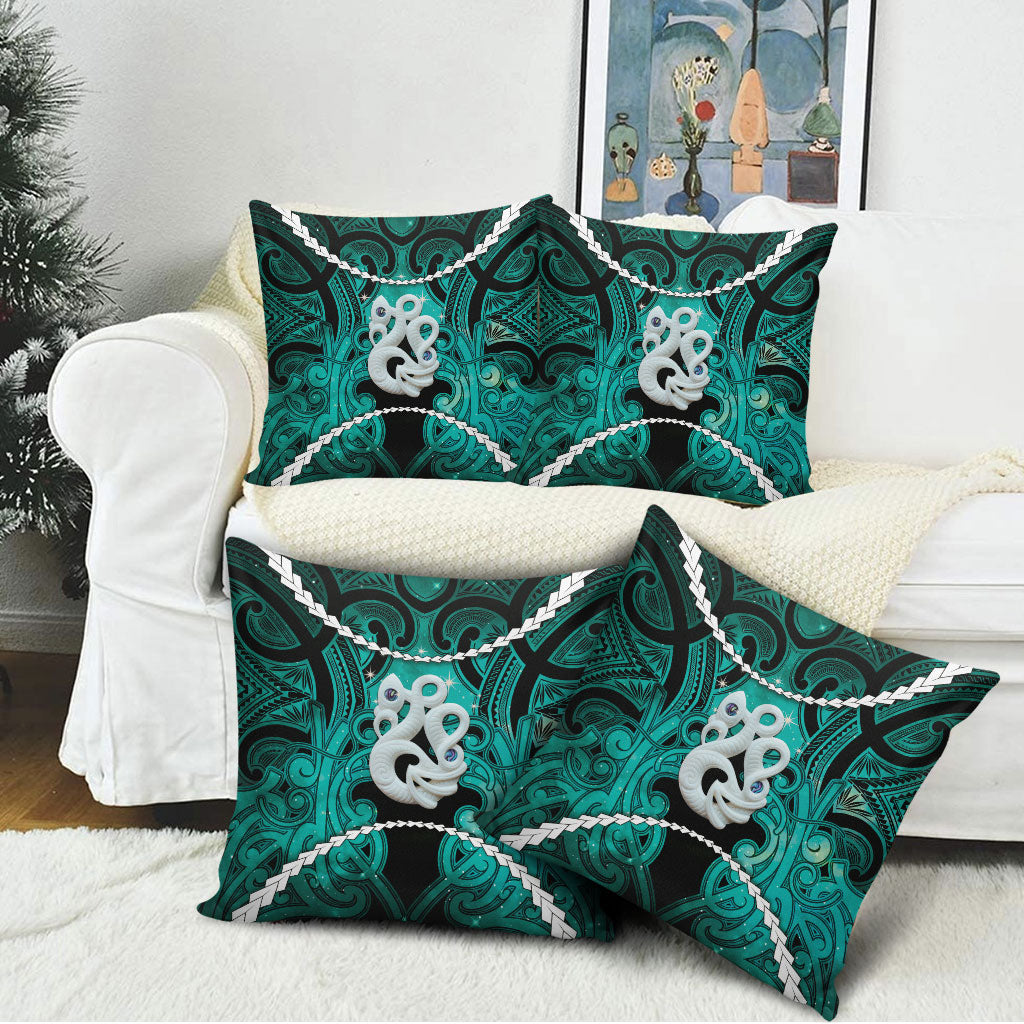 Maori Matariki Manaia Turquoise Pillow Cover Maori Kowhaiwhai Pattern Galaxy LT01 - Polynesian Pride