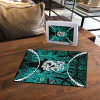 Maori Matariki Manaia Turquoise Puzzle Maori Kowhaiwhai Pattern Galaxy