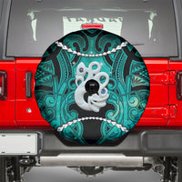 Maori Matariki Manaia Turquoise Spare Tire Cover Maori Kowhaiwhai Pattern Galaxy