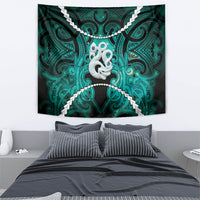 Maori Matariki Manaia Turquoise Tapestry Maori Kowhaiwhai Pattern Galaxy