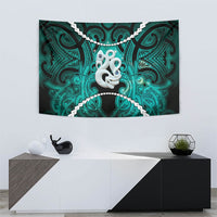 Maori Matariki Manaia Turquoise Tapestry Maori Kowhaiwhai Pattern Galaxy