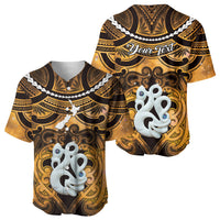 Personalised Maori Matariki Manaia Kowhai Baseball Jersey Maori Kowhaiwhai Pattern Galaxy LT01 - Polynesian Pride
