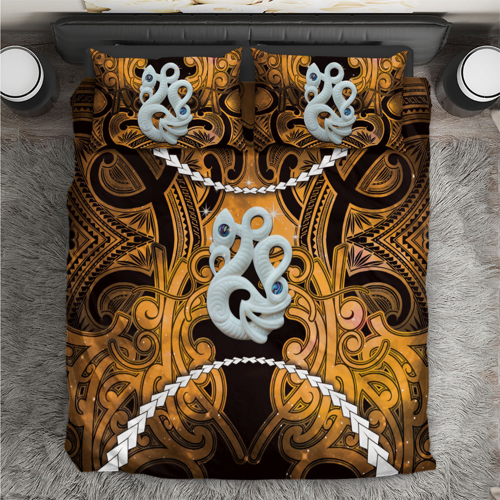 Maori Matariki Manaia Kowhai Bedding Set Maori Kowhaiwhai Pattern Galaxy