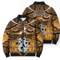 Personalised Maori Matariki Manaia Kowhai Bomber Puffer Jacket Maori Kowhaiwhai Pattern Galaxy LT01 - Polynesian Pride