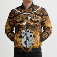 Personalised Maori Matariki Manaia Kowhai Bomber Puffer Jacket Maori Kowhaiwhai Pattern Galaxy LT01 - Polynesian Pride